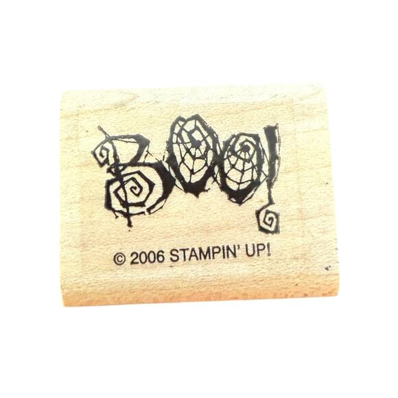 Stampin Up! Vintage 2006 Halloween Boo! Mini Rubber Stamp - Picture 1 of 2